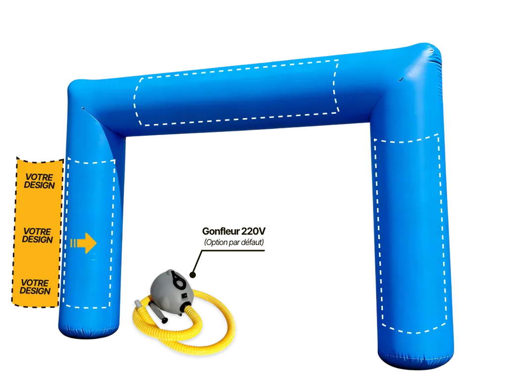 Arche publicitaire droite à air captif (AC), coloris bleu
