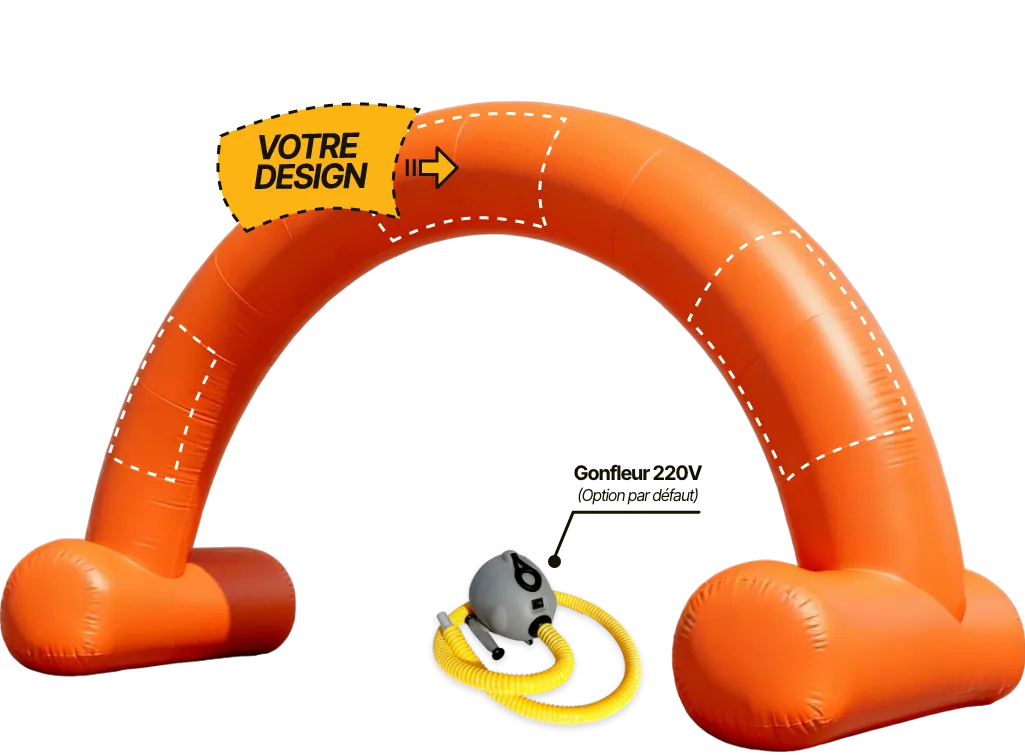 Arche publicitaire ronde à air captif (AC), coloris orange (Pantone 1505 C)