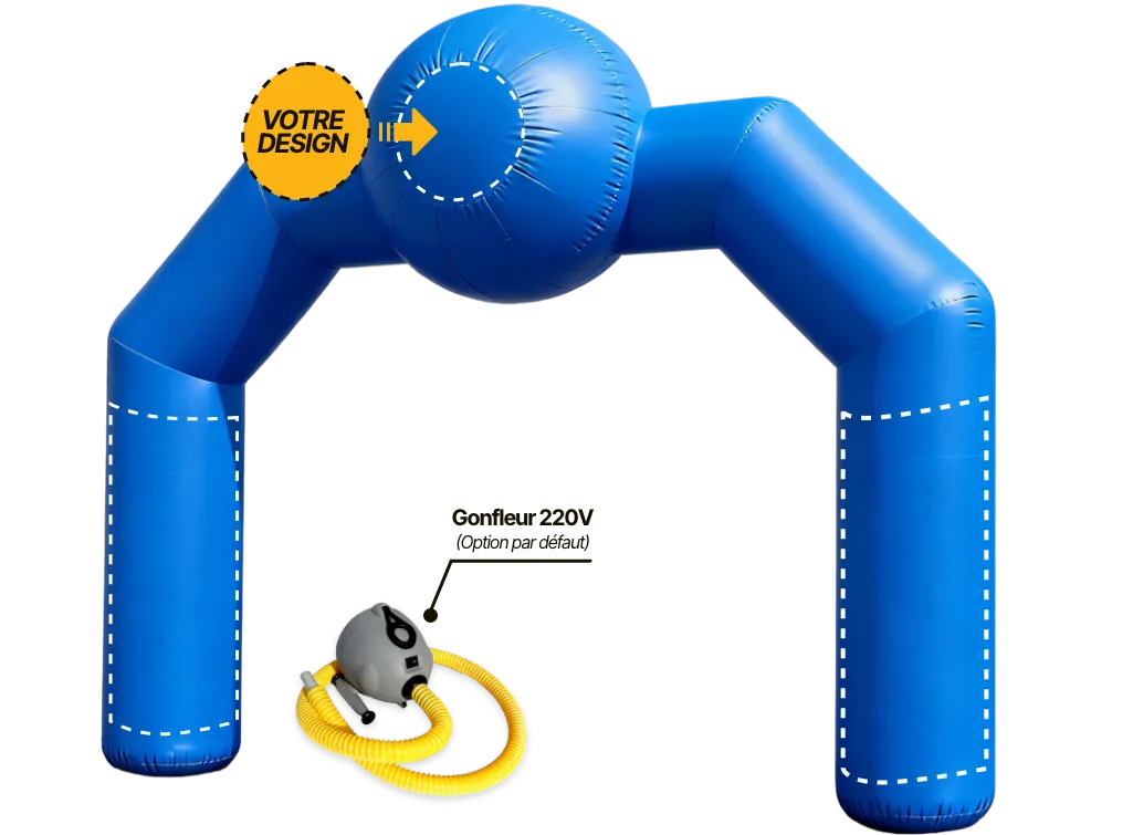 Arche publicitaire spéciale à air captif (AC), coloris bleu