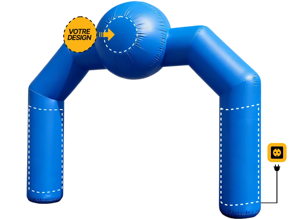 Arche publicitaire spéciale auto-ventilée (AV), coloris bleu (Pantone 2925 C)