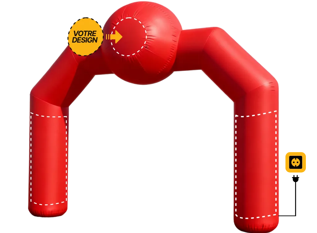 Arche publicitaire spéciale auto-ventilée (AV), coloris rouge (Pantone 186 C)